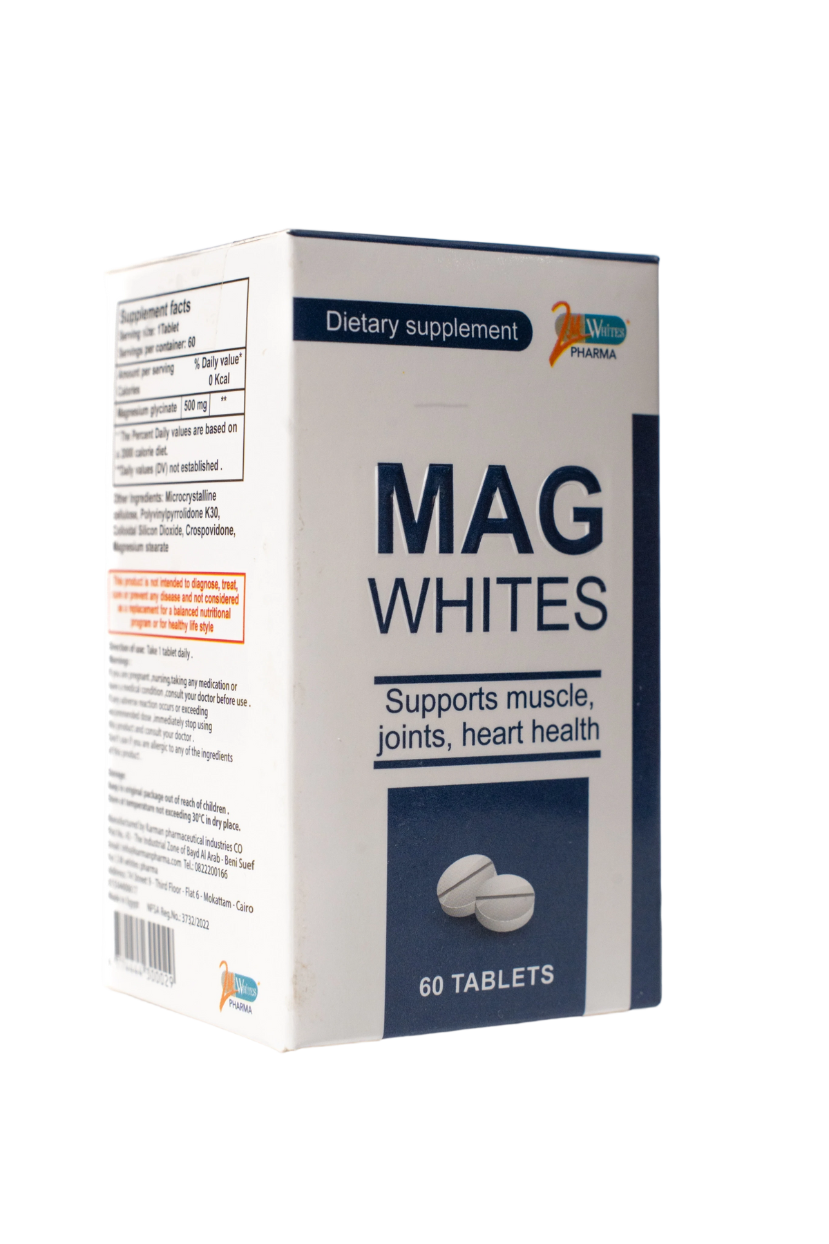 mag whites magnesium glycinate 500mg 60 tablet